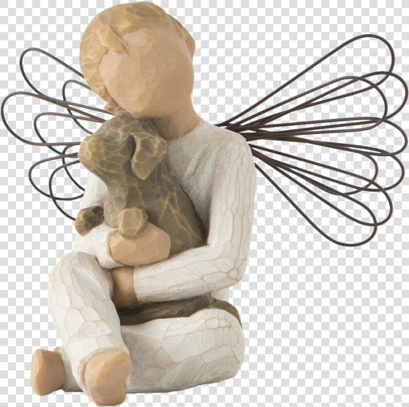 Angel Of Comfort   Willow Tree Angel Boy With Dog  HD Png DownloadTransparent PNG