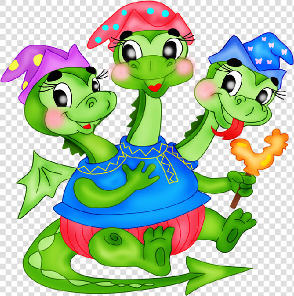 Cartoon Dragons Pictures   Three Headed Creature Clipart  HD Png DownloadTransparent PNG