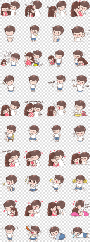 卖line 贴图boobib Cute Couples Vol   Sticker Line Couple Boobib  HD Png DownloadTransparent PNG