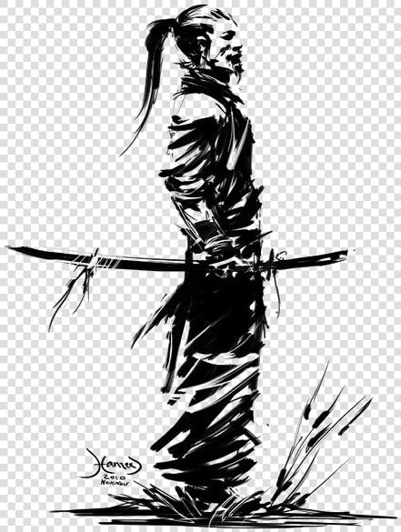 Warrior Art Knight Katana Samurai Drawing Clipart   Samurai Drawing  HD Png DownloadTransparent PNG