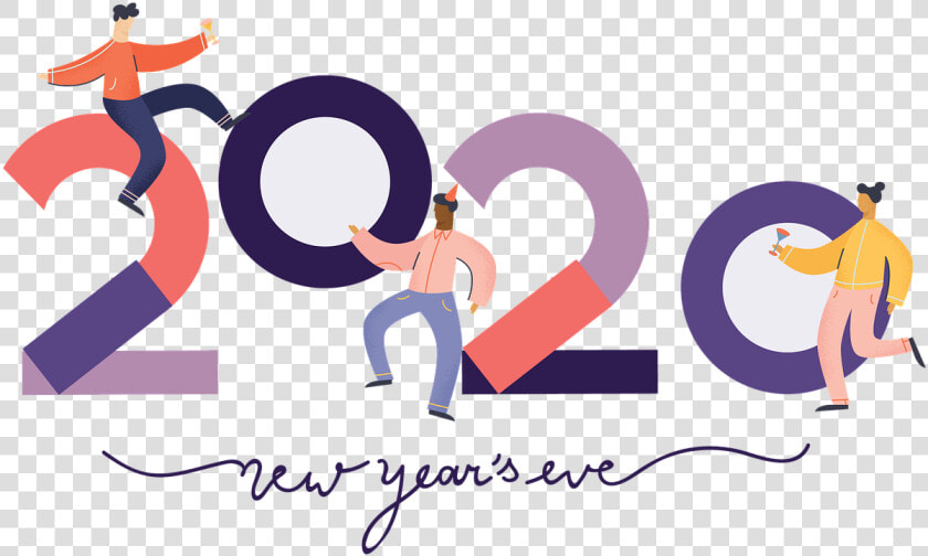 Happy New Year S 2020 Graphic With Two People Dancing   Happy New Year 2020  HD Png DownloadTransparent PNG