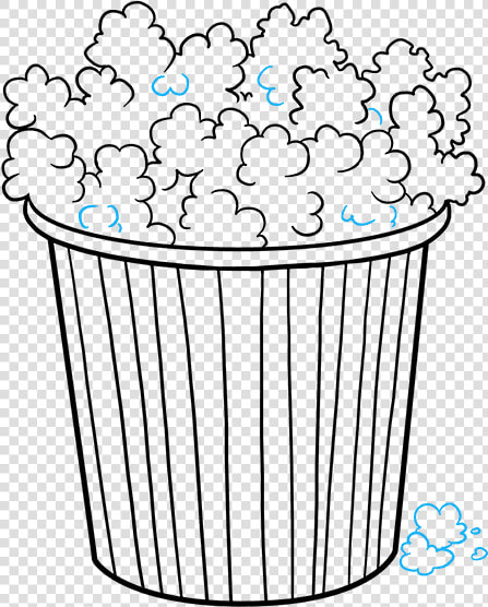 How To Draw Popcorn   Easy Vertical Line Drawing  HD Png DownloadTransparent PNG