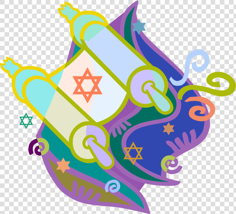 Vector Illustration Of Hebrew Torah Scroll Containing   Simchat Torah Clipart  HD Png DownloadTransparent PNG