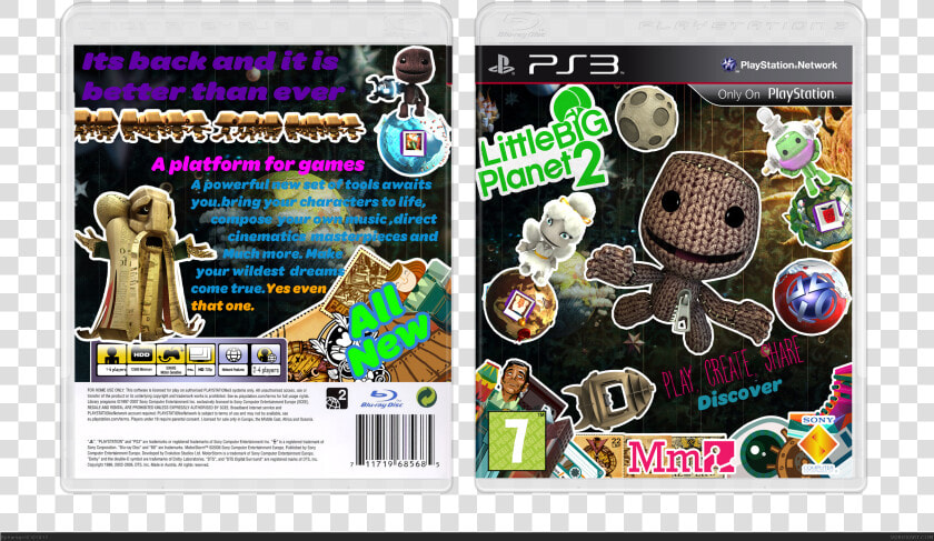 Little Big Planet 2 Box Art Cover   Little Big Planet 2 Cover  HD Png DownloadTransparent PNG