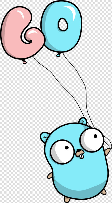 Gopher Holding Go Balloons   Cartoon  HD Png DownloadTransparent PNG