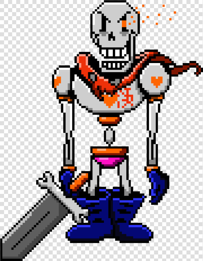 Determined Papyrus Battle Sprite   Undertale Papyrus Sprites  HD Png DownloadTransparent PNG