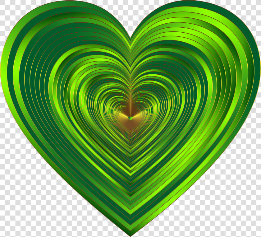 Hearts Tunnel   Green Metallic Heart  HD Png DownloadTransparent PNG