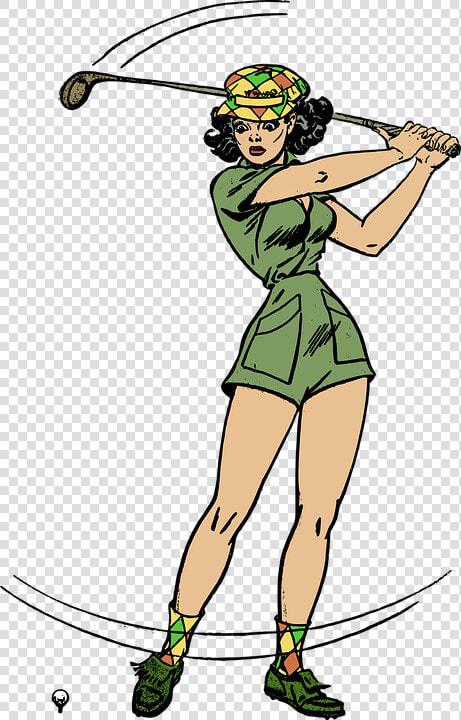 Female  Golf  Golfer  Pinup  Retro  Woman   Female Golfer Transparent Background  HD Png DownloadTransparent PNG