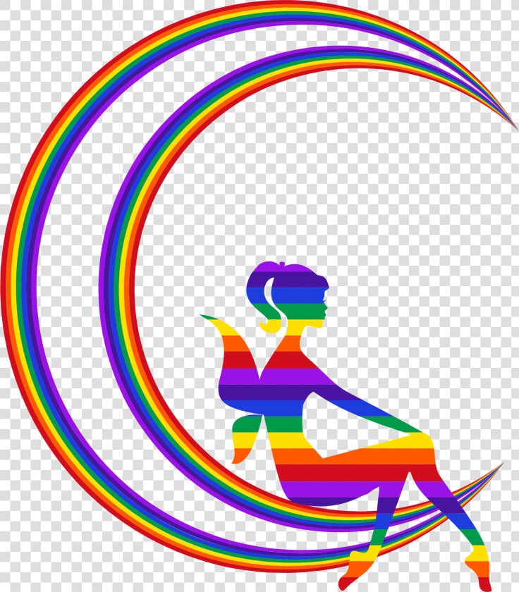 Crescent Outline Moon Vector Png Clipart   Png Download   Clipart Rainbow Crescent Moon  Transparent PngTransparent PNG