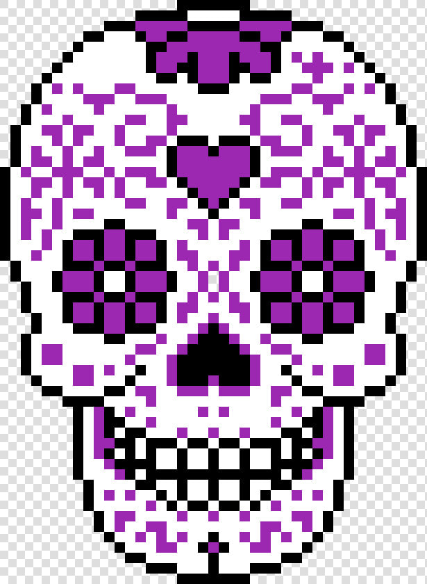 Transparent Day Of The Dead Skull Png   Sugar Skull Pixel Art  Png DownloadTransparent PNG