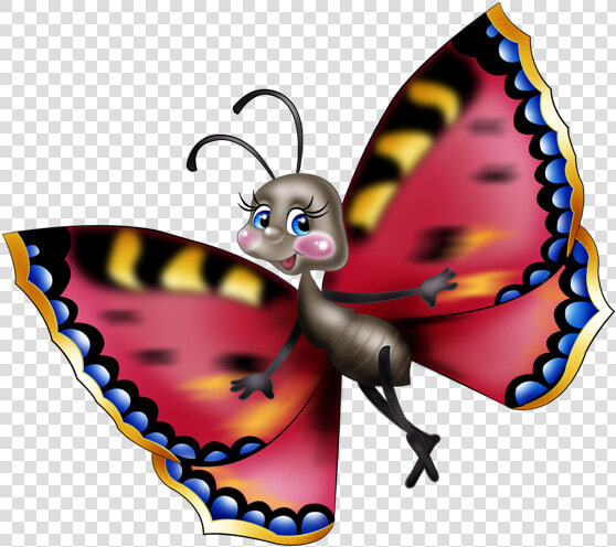 Borboletas  amp  Joaninhas E Etc   Funny Butterfly Cartoon Character  HD Png DownloadTransparent PNG