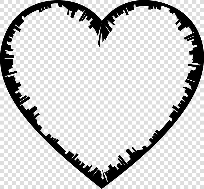 Heart Silhouette Skyline Clip Art   Clip Art Silhouette Heart  HD Png DownloadTransparent PNG