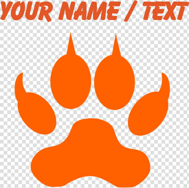 Custom Orange Wolf Paw Print Sports Water Bottle   Wolf Orange Paw Print  HD Png DownloadTransparent PNG