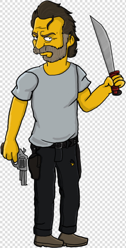 The Walking Dead Clipart Rick Grimes   Walking Dead Los Simpson  HD Png DownloadTransparent PNG