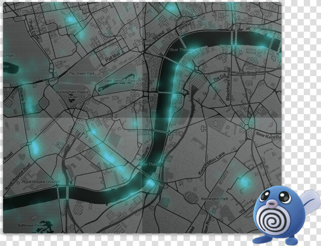 Pokemon Go Map Showing Sightings Of Poliwag In Londond   Insect  HD Png DownloadTransparent PNG