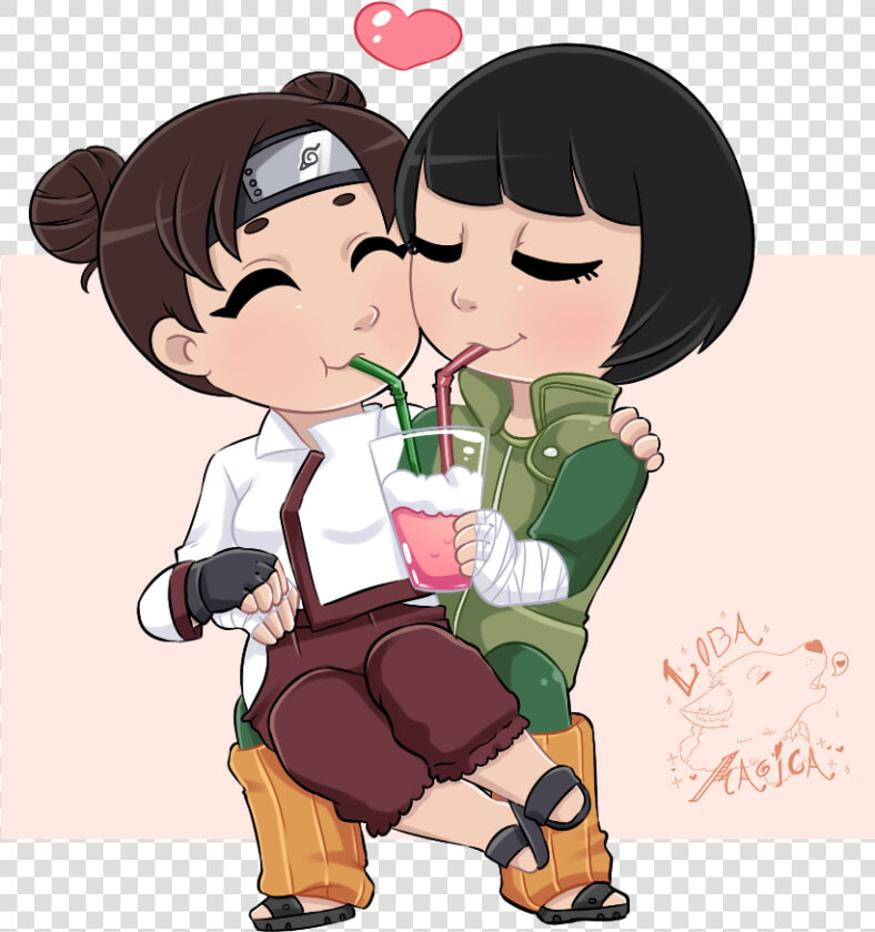 Rock Lee Y Tenten Chibi  HD Png DownloadTransparent PNG