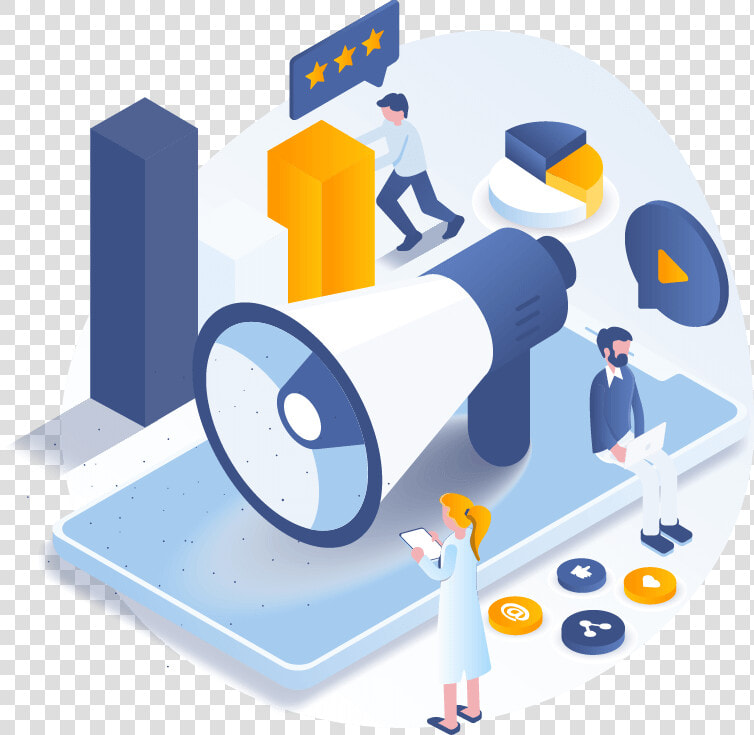 Social Media Marketing Illustration   Digital Marketing Isometric Concept Png  Transparent PngTransparent PNG