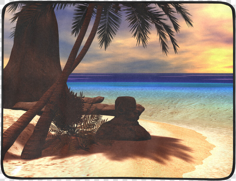 Awesome Sunset Over A Tropical Island Beach Mat 78   Led backlit Lcd Display  HD Png DownloadTransparent PNG