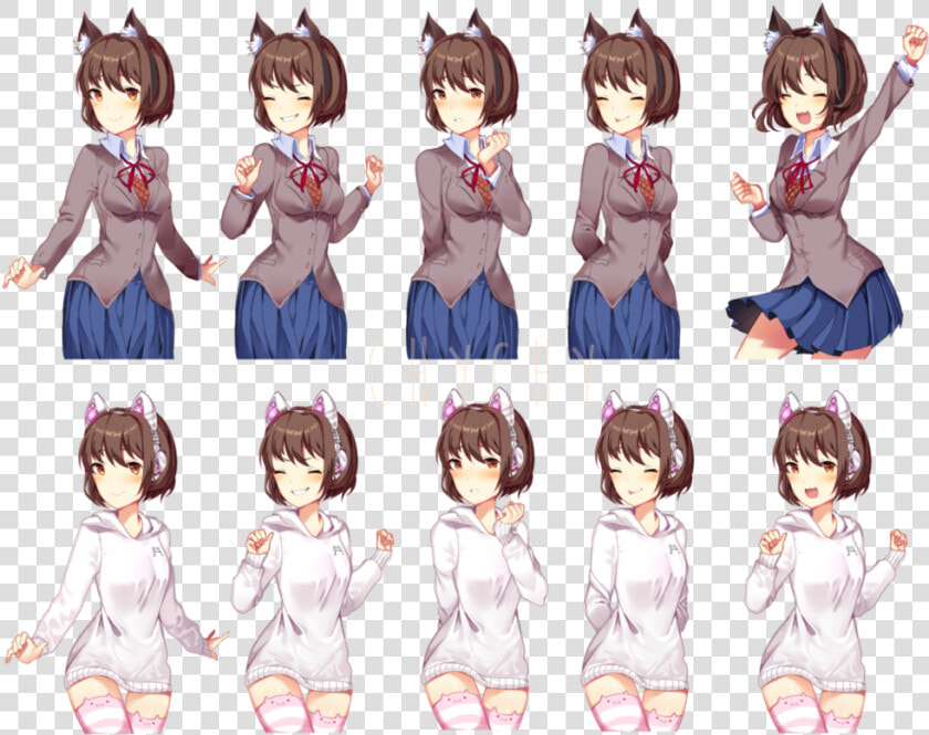 Transparent Doki Doki Png   Doki Doki Literature Club Sprites  Png DownloadTransparent PNG