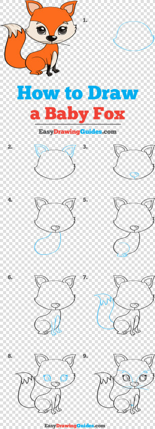 How To Draw Baby Fox   Fox Drawing Easy Step By Step  HD Png DownloadTransparent PNG