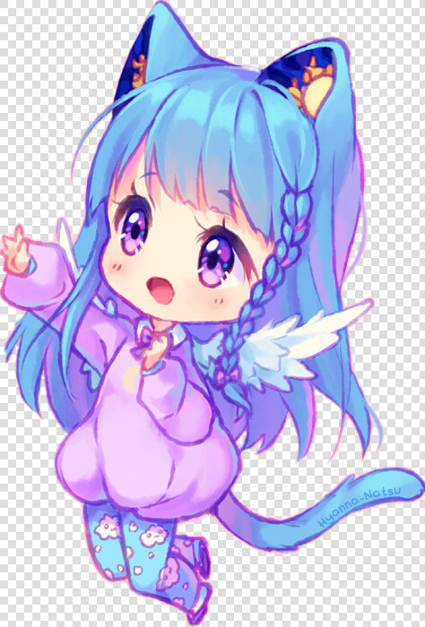 Clip Freeuse Library Kawaii Galaxy Neko Cat   Kawaii Anime Characters  HD Png DownloadTransparent PNG