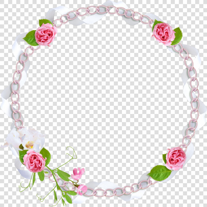 Mq Pink Rose Chains Frame Frames Border Borders   Pink Circle Frame Png  Transparent PngTransparent PNG