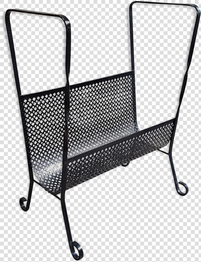 Black 50s Perforated Sheet Metal Magazine Rack   Chair  HD Png DownloadTransparent PNG