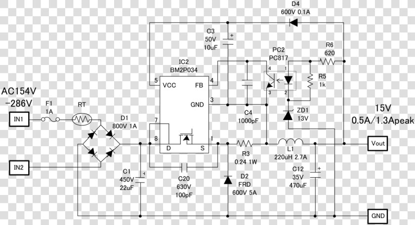 Acdc Circiut Diagram Image   Bm2p034  HD Png DownloadTransparent PNG