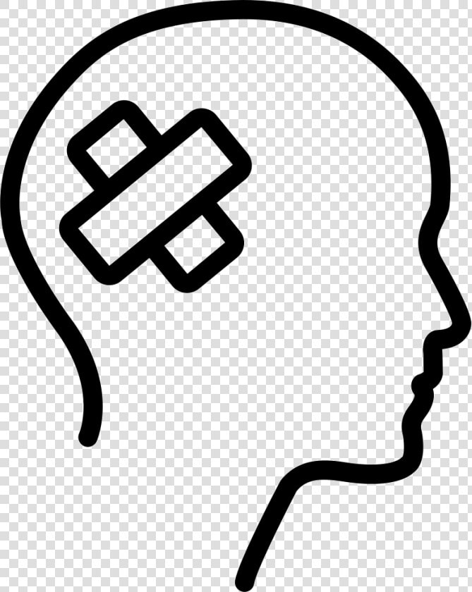 Male Head Outline Side View With Medical Tape   Head Icon Outline  HD Png DownloadTransparent PNG