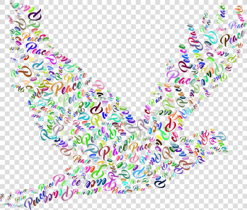 Prismatic Flying Peace Dove Typography No Background   Peace Dove Transparent Background  HD Png DownloadTransparent PNG