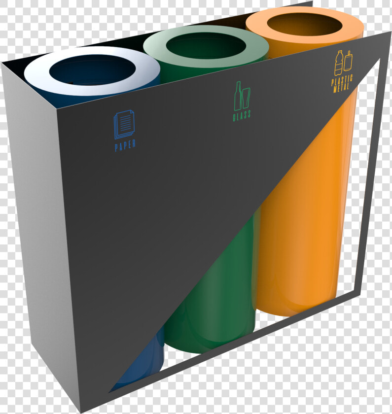 Modern Powder Coated Metal Recycle Bin Station   Recycling Bin  HD Png DownloadTransparent PNG