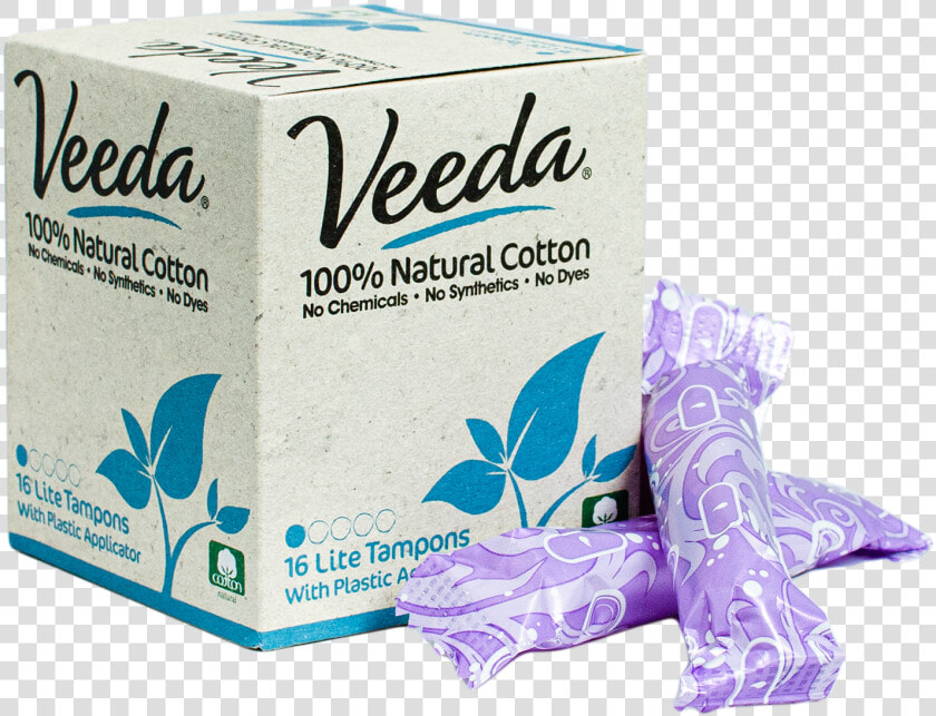 Veeda Natural Lite Plastic Applicator Tampon Box With   Veeda Tampons  HD Png DownloadTransparent PNG