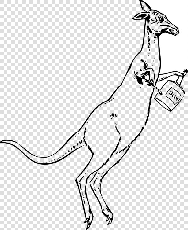 Clipart Black And White Jumping Kangaroo  HD Png DownloadTransparent PNG