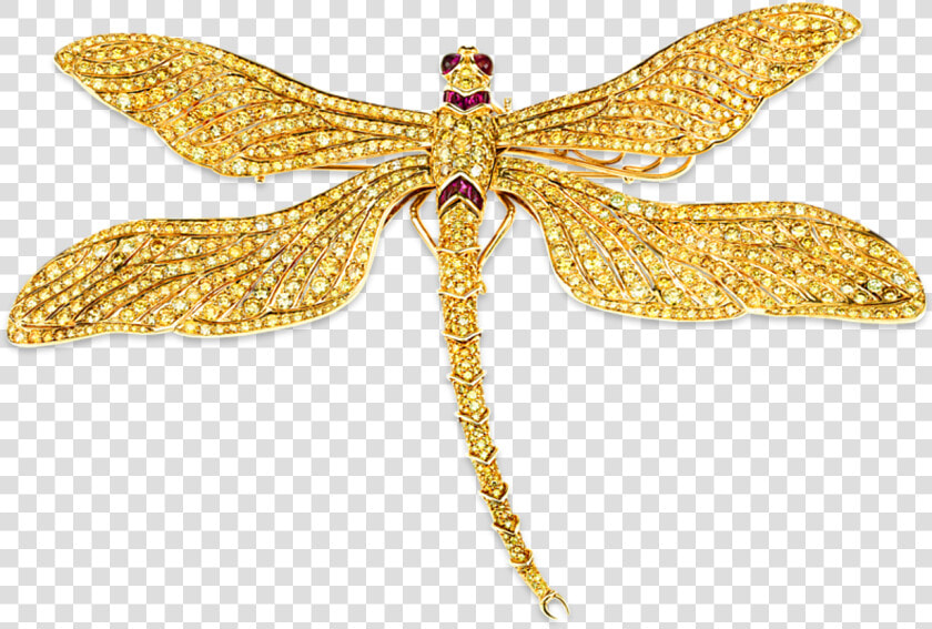 Fancy Vivid Yellow Diamond Dragonfly Brooch  HD Png DownloadTransparent PNG