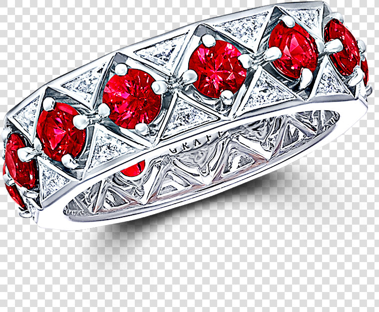 A Graff Snowfall Single Row Ring Featuring Round Rubies   Wedding Green Ring Png  Transparent PngTransparent PNG