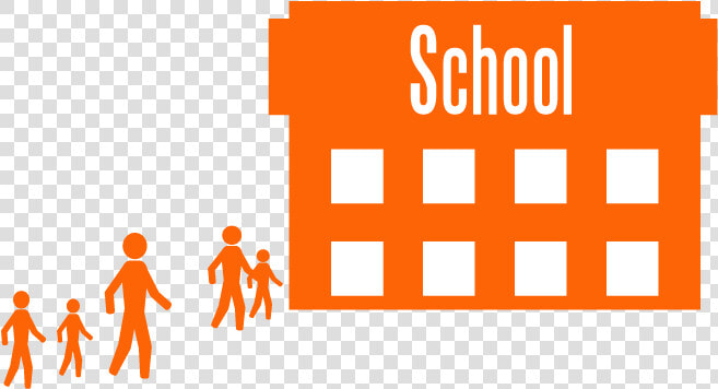 Cartoon Figures Walking Toward A School  HD Png DownloadTransparent PNG