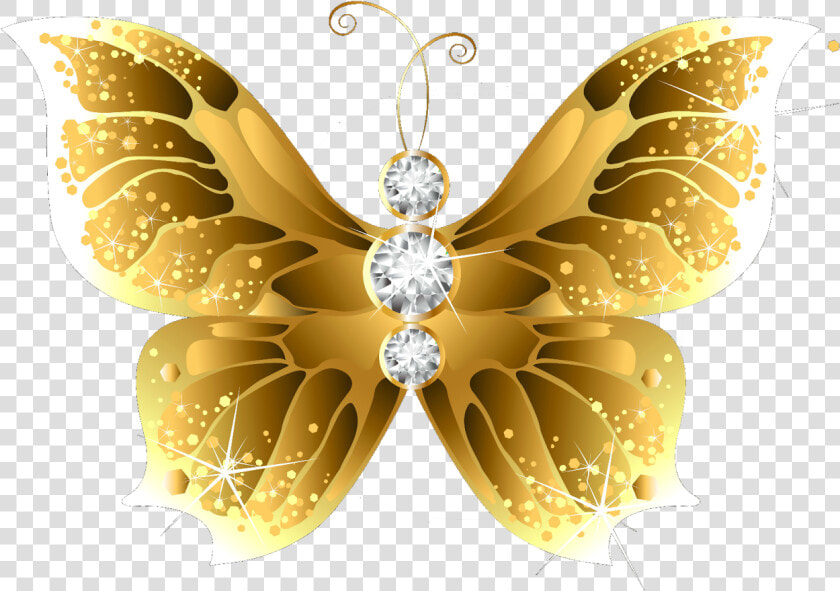 Butterfly Net Insect Gold Clip Art   Transparent Background Gold Butterfly Png  Png DownloadTransparent PNG