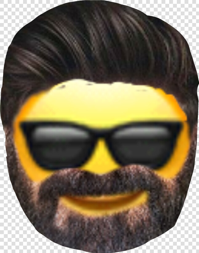  barba  cool  genial  lentes  emoji  cabello   Emoticon Com Barba  HD Png DownloadTransparent PNG