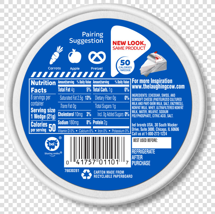 Laughing Cow Cheese Original Nutrition  HD Png DownloadTransparent PNG