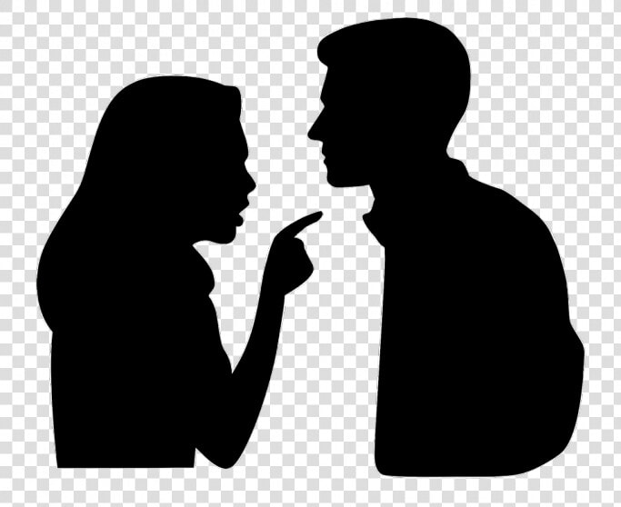 Couple Arguing Silhouette   Woman Pointing At Man  HD Png DownloadTransparent PNG