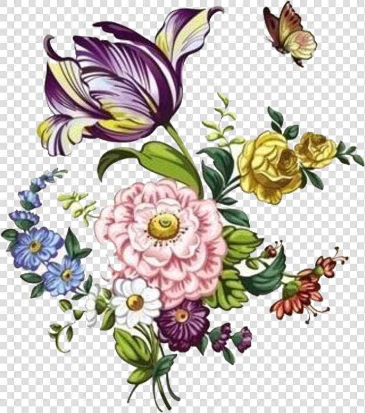 Vintage Flower Drawing   Vintage Flowers Drawing Png  Transparent PngTransparent PNG