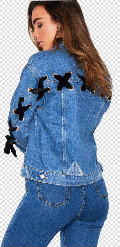 Denim Jacket With Ties   Girl  HD Png DownloadTransparent PNG