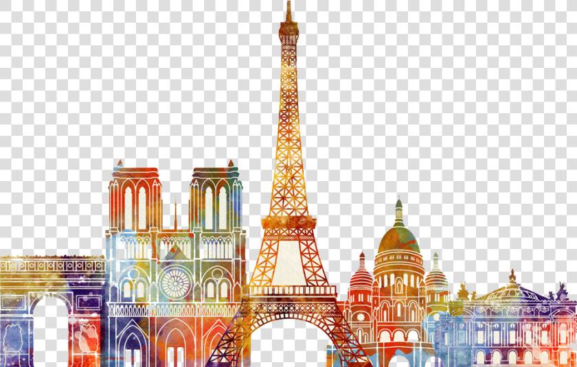  paris  city  colorfulcity  silhouette  eiffeltower   Skyline Paris  HD Png DownloadTransparent PNG