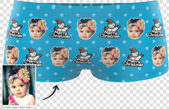 Christmas Snowman Kids Custom Face Boxer Briefs   Boxer Shorts  HD Png DownloadTransparent PNG