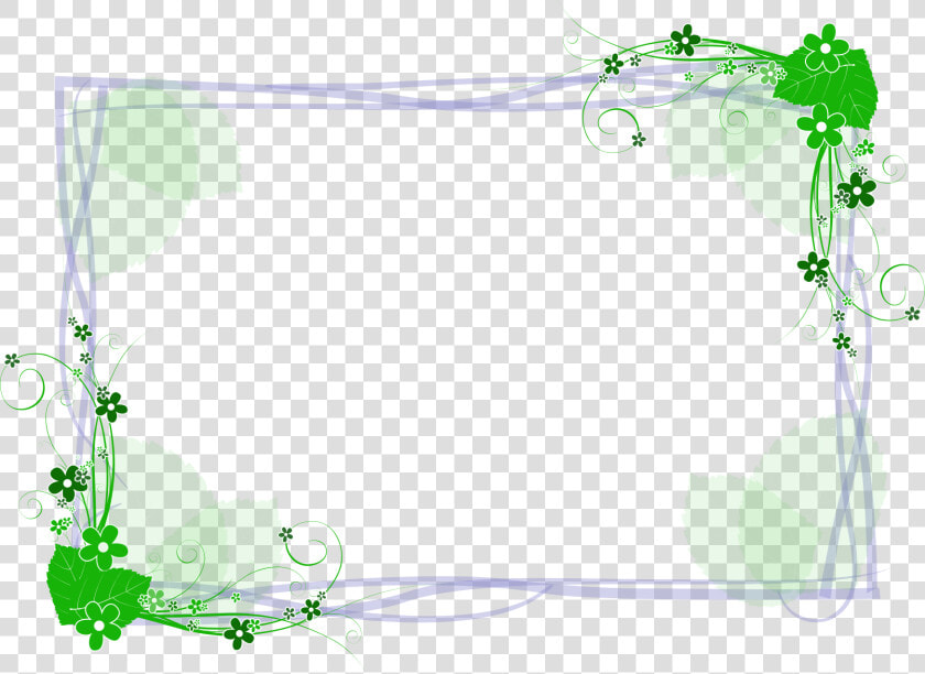 Green Line Border Png Download   Flower Green Border Line Design  Transparent PngTransparent PNG