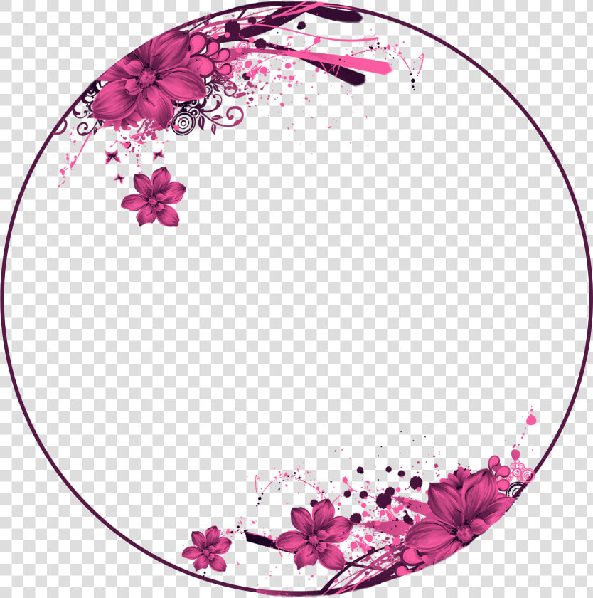 Flowers  Pink  Circle Frame Wallpaper Quotes  Blank   Circle Purple Flower Frame  HD Png DownloadTransparent PNG