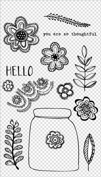 Flora  amp  Fauna Floral Lace Jar Set   Line Art  HD Png DownloadTransparent PNG