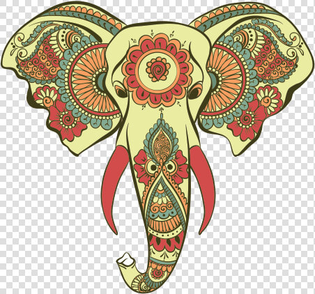 Hinduism Free Png Image   Indian Elephant Drawing Colored  Transparent PngTransparent PNG