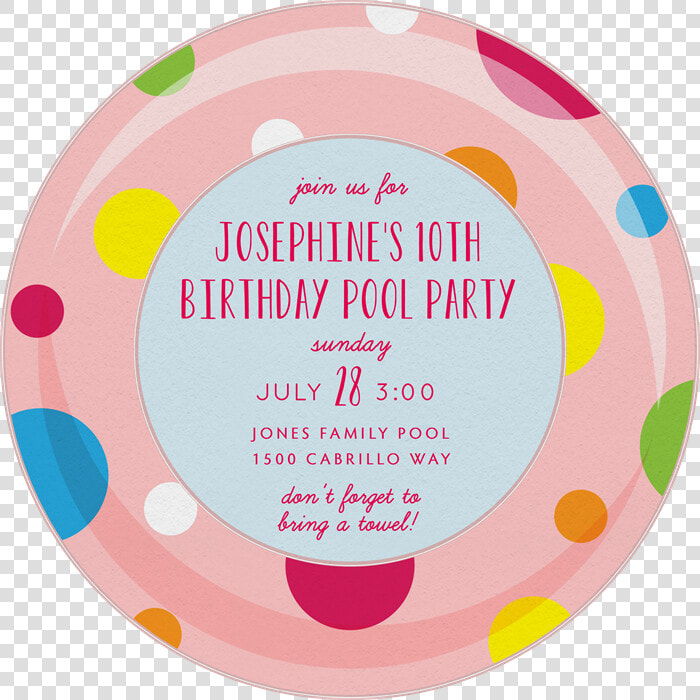 Polka Dot Inner Tube Invitation   Circle  HD Png DownloadTransparent PNG