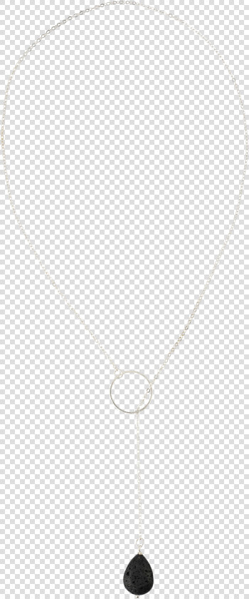  silver Circle Lava Bead Lariat   Necklace  HD Png DownloadTransparent PNG